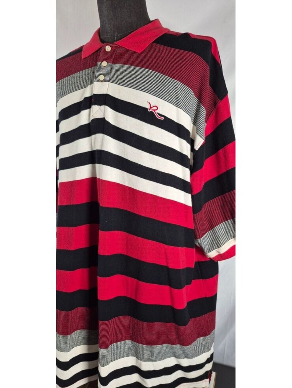 Rocawear 4XLT Striped Polo Y2K Hip Hop Big & Tall Heavy Cotton - Picture 4 of 7